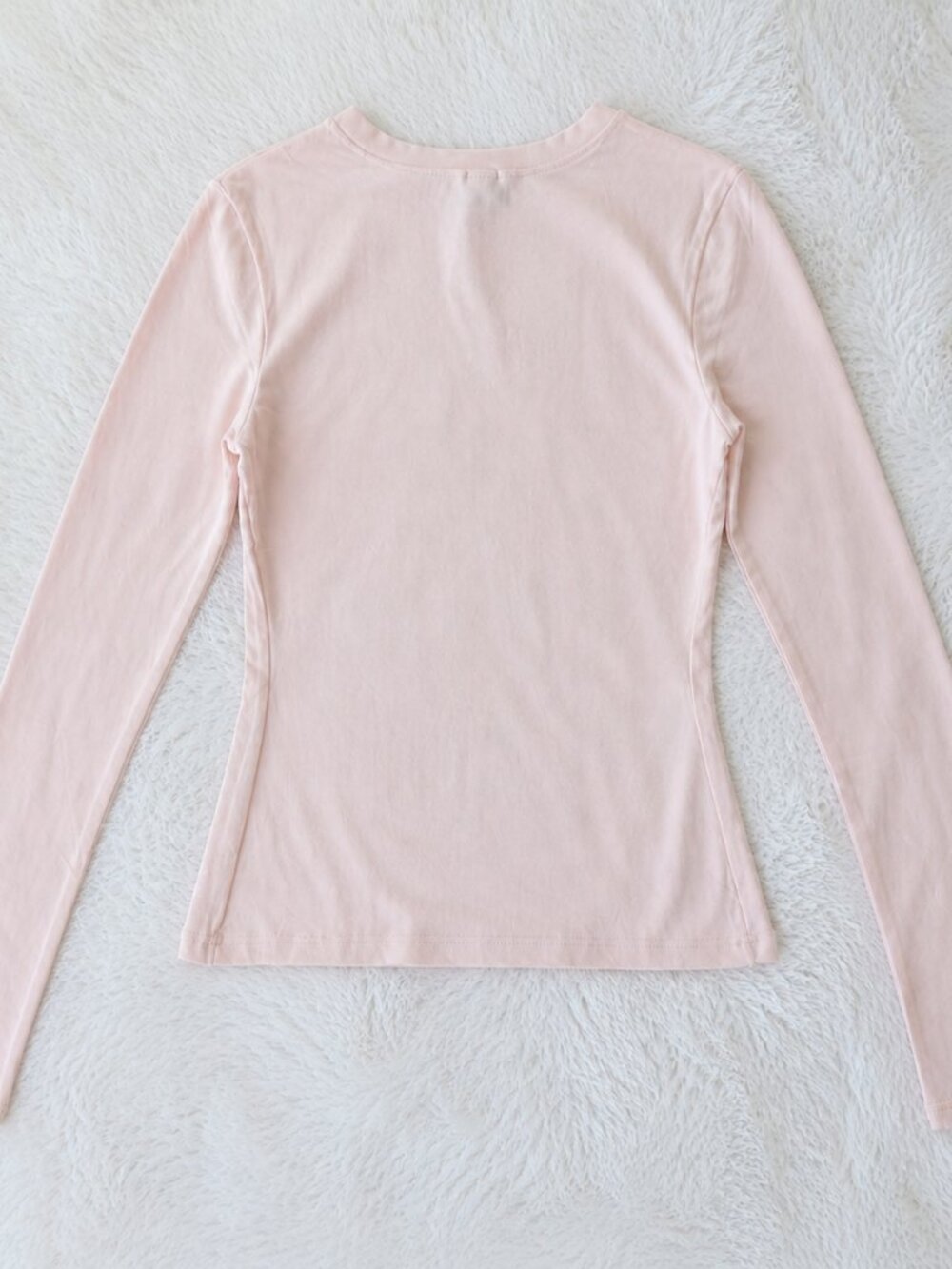 SKIMS Cotton Jersey Long Sleeve Tee – Barely Pink 💕 NWT - Picture 3 of 8